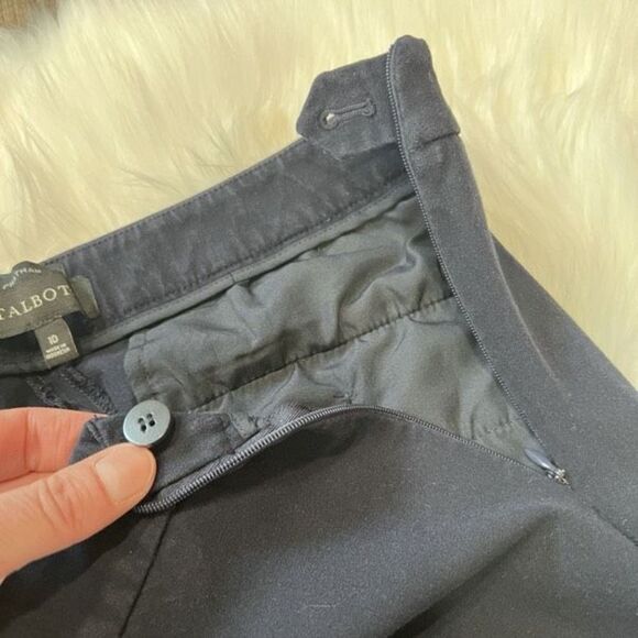 Talbots Chatham Women's Ankle Pants Side Zip Button Hem Cropped‎ Blue Size 10 - Picture 8 of 9